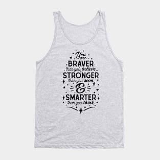 Empowerment Typography - Brave, Strong, Smart Essence Tank Top